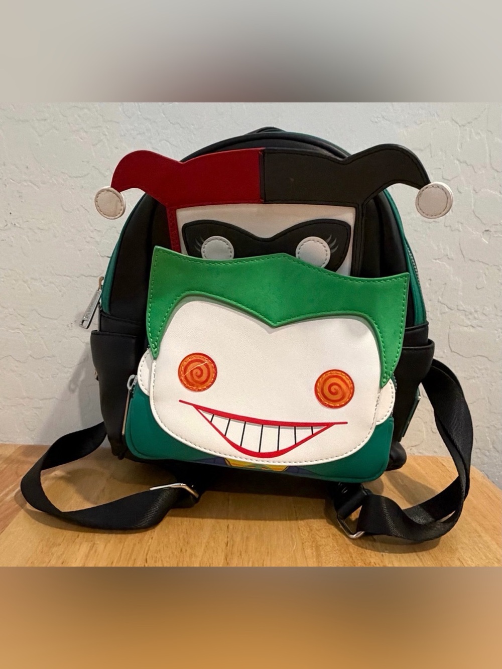 Funko DC Comics Harley Quinn Joker Mini Backpack Faux Leather Multi Color Bag
